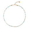 BERGERLIN Genuine Natural Stone Necklace with 925 Sterling Silver Pearl