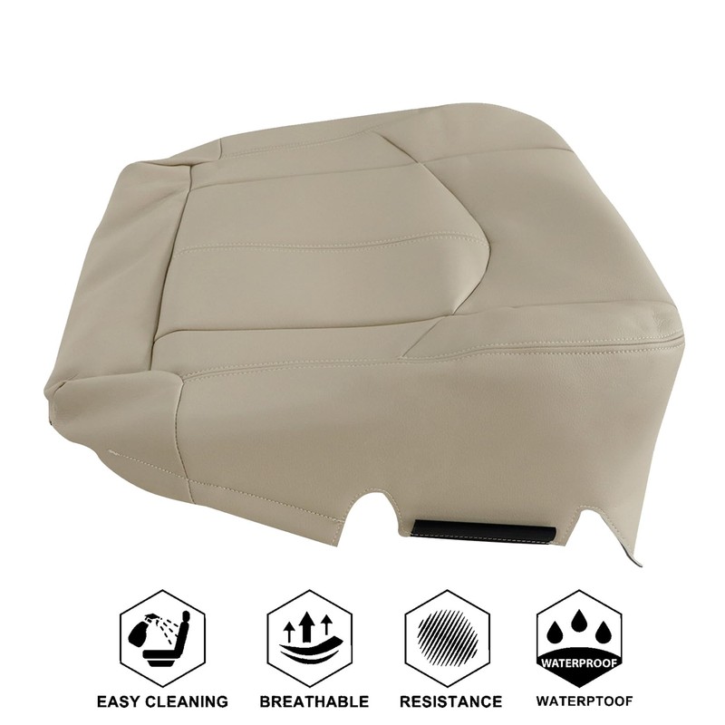 NLQR Front Driver Bottom Replacement Seat Cover Microfiber Leather Tan