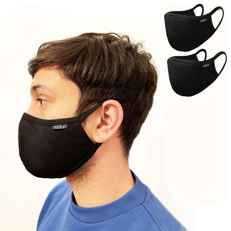 Maskari Black Reusable Face Mask | Face Masks Washable UK