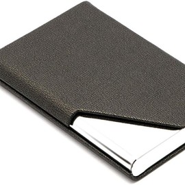 Business Card Holder for Women and Men, Business Card Case - PU Leather Business Card Case Credit Card ID Case/Wallet Pocket Business Name Card Holder with Magnetic Shut - Keep Cards Secure - Color: Bronze