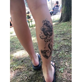 Mermaid Tattoo Roses Tattoo Tree Tattoo Wolf Girl Tattoo Fake Tattoos 6 Sheets Set XQB6