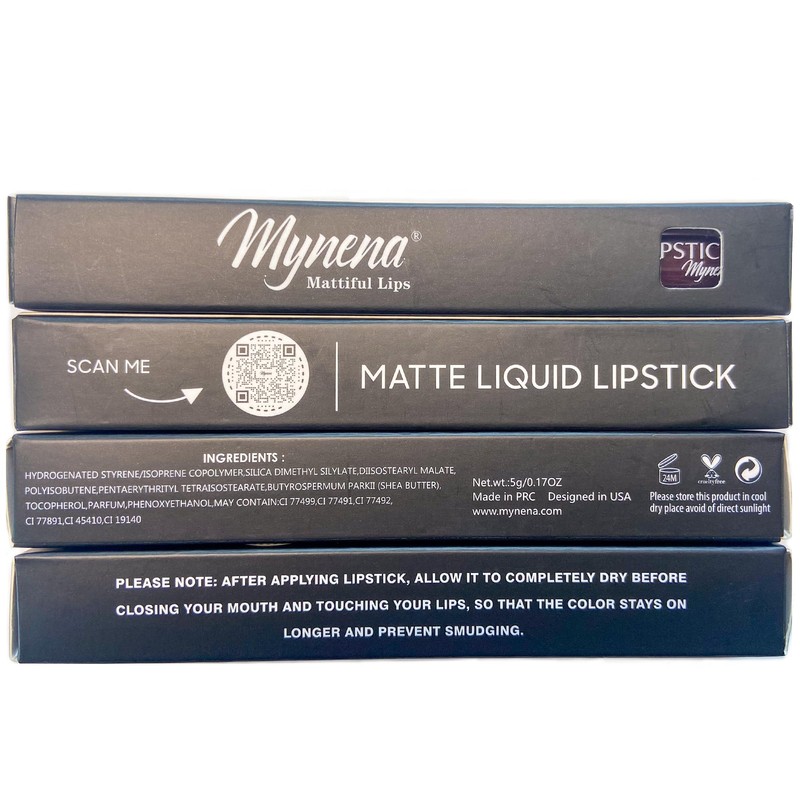 Mynena Long-Lasting Matte Liquid Lipstick | Intense Color, Smudge-Proof &