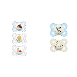 MAM Original Day & Night Baby Pacifier, Nipple Shape Helps Promote Healthy Oral Development, Glows in The Dark, 0-6 Months, Baby Boy, 2 Count