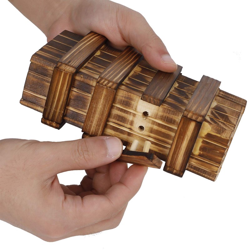 You&Lemon Wooden Gift Box, Magic Puzzle Box with 2 Safe