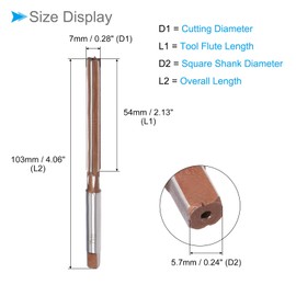 CoCud Hand Reamer 7mm Cutting Diameter 6 Cutting H8 Alloy Steel Straight Shank Reamer Drill Bit - (Applications: for Aluminium, Iron, Copper, Plastic, Wood)
