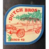 Dutch Bros Sticker DECEMBER 2021 Red Car Evergreen Tree Christmas