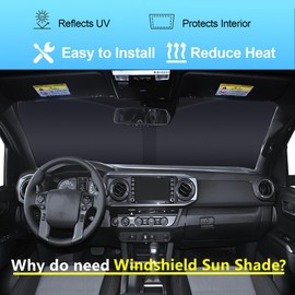 Windshield Sun Shade for Kia Telluride 2020-2025 4-Layer Front Window Shade Custom Sun Visor 240T Shade Blocks UV Keep Your Car Cooler