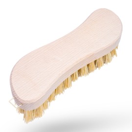 Peggy Perfect Scrubbing Brush, Cleaning Brush, Hand Scrubber Made of Certified Beech Wood, Ergonomic S-shaped Handle and Hard, Dense Natural Bristle Trim - Indoor and Outdoor Use, Made in Germany
