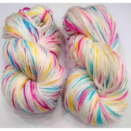 Oswal Knitting Yarn Wool Multi White Blue Pink Yellow 200gm. Woolen Crochet Yarn Thread. Wool Yarn for Knitting. Woolen Thread.
