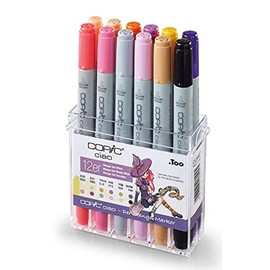 COPIC Ciao Marker Set of 12 Manga Set "Witch", Allround Layout Markers, in Practical Acrylic Display for Storage and Easy Removal