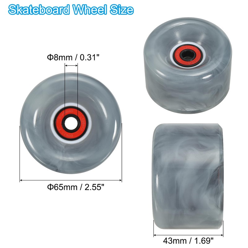 PATIKIL Roller Skate Wheels Set, 4 Pack 65mm 78A Light