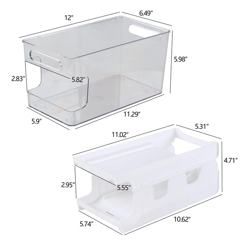 Vadidiya 2-Layer Stackable Soda Can Storage Organizer, Rolling Soda Can