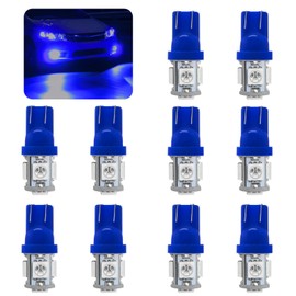 wuyaoyao 10PCS 194 LED Light Bulb, 6000K T10 168 W5W 2825 5SMD 5050 Chips LED Replacement Bulbs, 12V Wedge LED Light Bulb for Car Dome Interior Map Door Courtesy License Plate Lights (Blue)