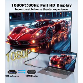 SWITCHFLUX USB to HDMI Adapter,[Gold-Plated & Metal Shell] USB A Male to HDMI Female Convert for Monitors,USB 3.0 to HDMI Support Windows,mac OS - Driver Installation Required