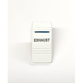 Southern Marine Euro Rocker Switch Cover, White with Blue Lens. Contura III. Fits Carling, Cole Hersee, Blue seas (Exhaust)