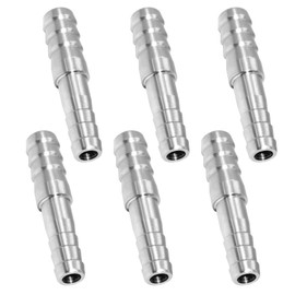 CellarBrew Splicer Mender Stainless Steel 5/16" Barb x 1/4" Barb Reducing Joiner Union Hose Barb Fitting Air Water Fuel (Pack of 6)