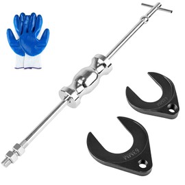 Clatoon Inner CV Axle Puller Tool with 5/8"-18 Slide Hammer, Slide Hammer Puller Set with 63mm 48mm CV Joint Fork Adapter, Axle Removal Tool for Front Wheel Drive Bearing & Joint Extraction