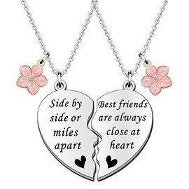 SDOFY Best Friend Necklaces for 2 Girls BFF Necklaces Friendship Gifts Birthday Christmas Graduation Gifts Long Distance Gift