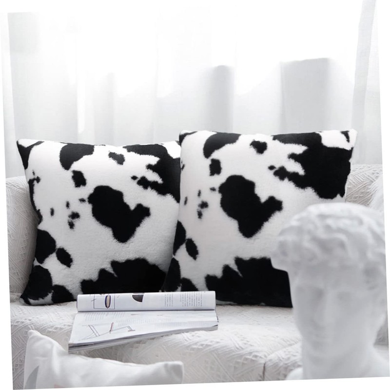 Mobestech Cow Spots Throw Pillow Covers Square Cushion Case with