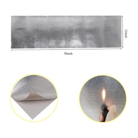 Adhesive Backed Aluminized Heat Shield Mat - Thermal Barrier, High Temp Protection, Reflective Fiberglass Insulation | for Stove, Refrigerators, Ovens, Stoves，etc