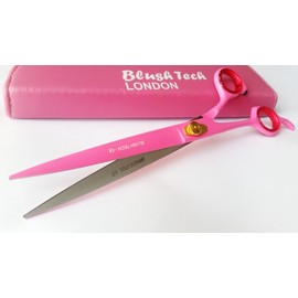 blushtech 8.5" Lefty Left Handed Professional dog grooming scissor, pets grooming scissor cat hair cutting salon + Free Scissor Pouch-PINK COLOUR