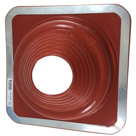 Dektite Premium #6 Red Silicone Metal Roof Pipe Flashing, High Temp, Square Base, Pipe OD 5" to 9"
