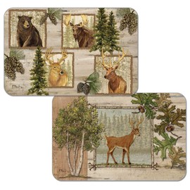 Wipe-Clean Reversible Decofoam Placemats, Forest Trails, Set of 2, Made in The USA