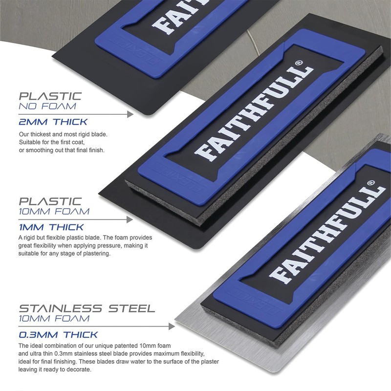 Faithfull Plastering Trowel Interchangeable Blade Plastic 405mm (16in)