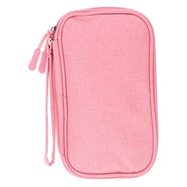 TEHAUX Electronics Accessories Storage Pouch Compact Travel Organizer for USB Cables Chargers Earphones More Lightweight Multi Layer Case Blush Pink for Home Travel Use