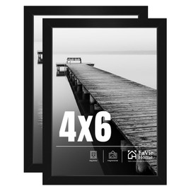 LaVie Home 4x6 Picture Frame 2 Pack, Black, 4x6, Modern, Rectangular, Water Resistant, 2 Count