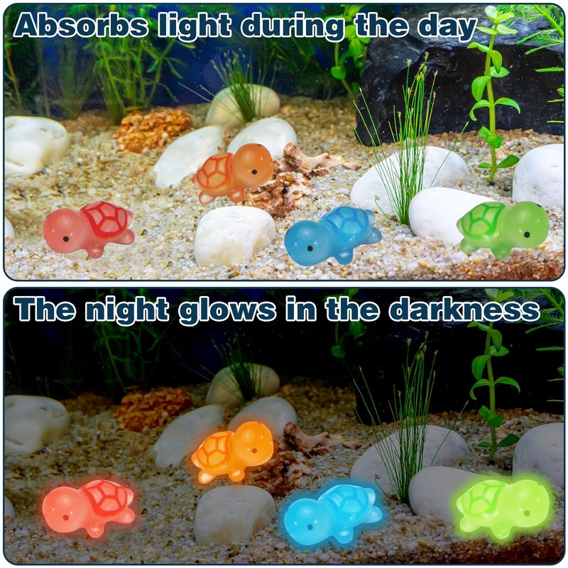 Betinyar Glowing Miniature Sea Turtle Glow in the Dark Small
