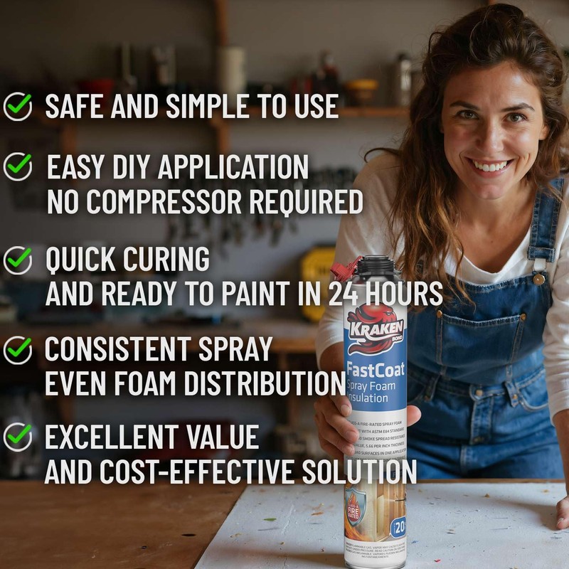Kraken Bond Fastcoat Fire Rated Spray Foam Insulation (1x27.1 oz.)