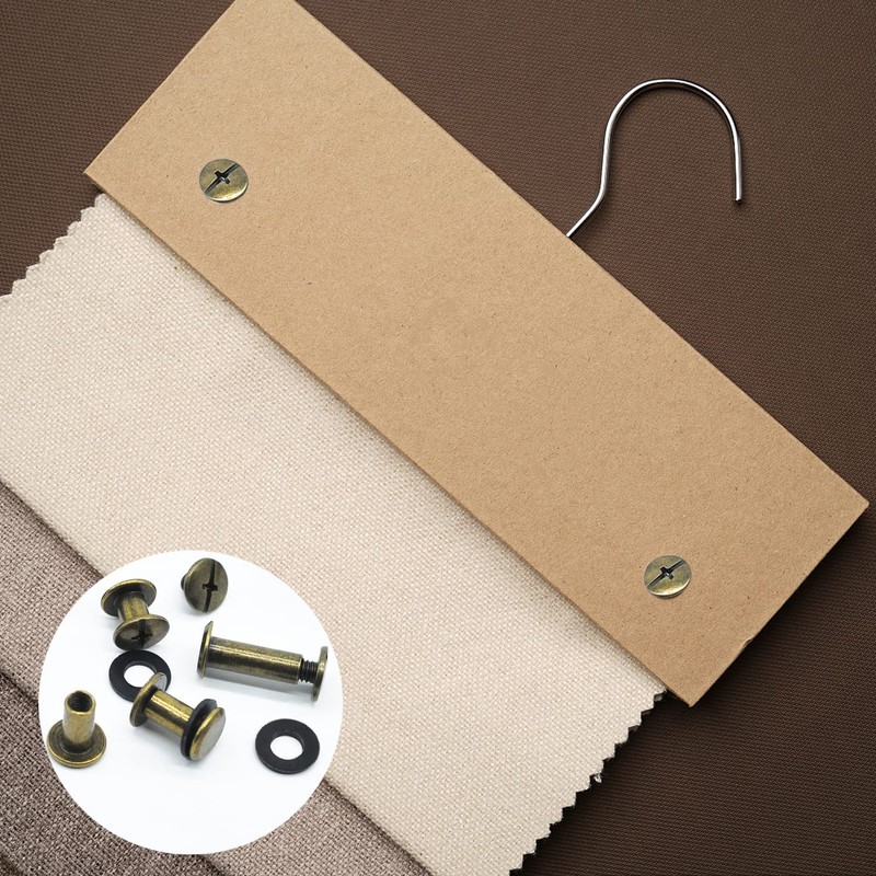 JINTANG 100 Set Chicago Book Screws, 4/6/8/10/15 mm, Binding Screws
