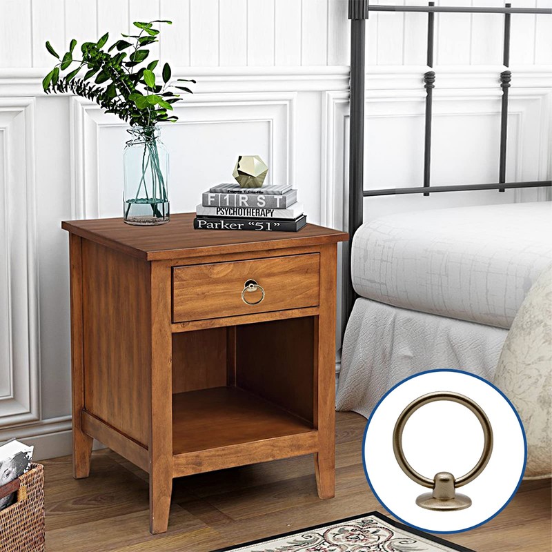 Luomorgo 6 Pcs Champagne Gold Ring Pull Handle Knobs, Modern