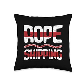 Jump Rope Jumping Skipping Roping Jumprope Design Throw Pillow
