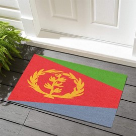 Eritrea Door Mats Outdoor Coir Fiber Welcome Door Mat State Map Sailor Sailing Entry Mat Funny Gift Decorative Entrance Apartment Home Décor 24x36in