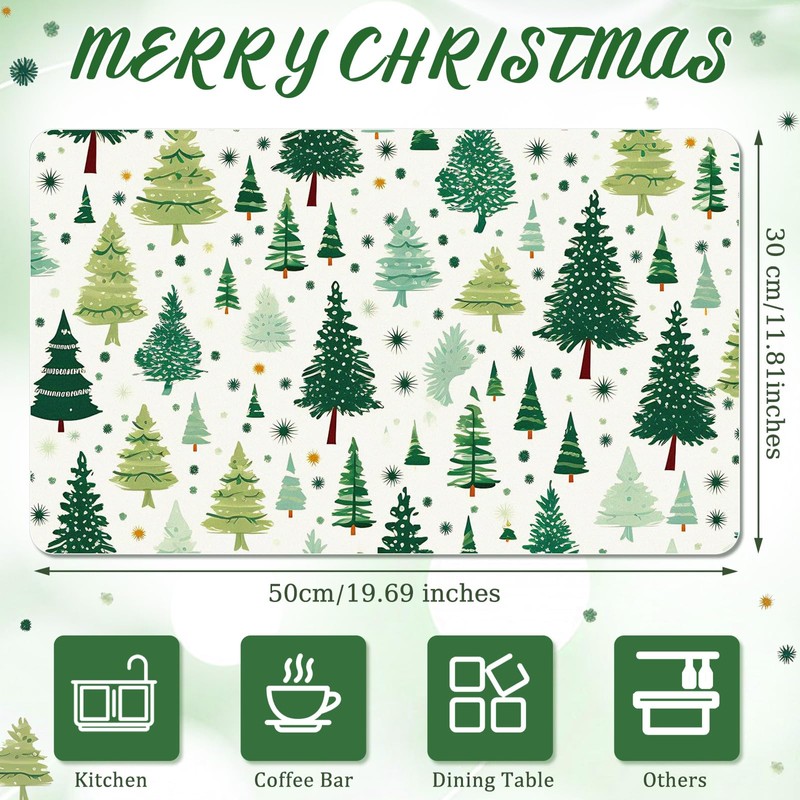 Tinideya Winter Dish Drying Mat for Kitchen Counter 12 x
