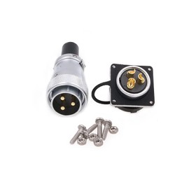 ZBLZGP Metal Aviation Circular Bulkhead Connector WS28 3 Pin 7AWG Gold Plated Contacts Heavy Duty Assembly Automotive Dustproof Resistance to Pressure 50A