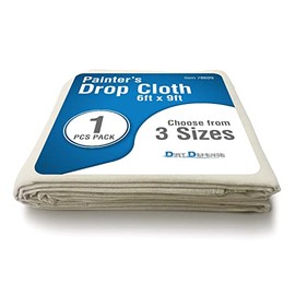 Canvas Drop Cloth Cotton Tarp Large Canvas Tarp for Art Supplies, Drop Cloths for Painting Supplies/Paint Canvas Fabric and Furniture Cover from Paint by DIRT DEFENSE (6ftx9ft Pack of 1)
