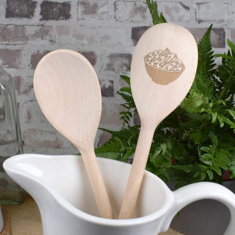 30cm 'Bowl of Popcorn' Wooden Cooking Spoon (SO00025644)