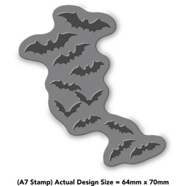'Bats' Rubber Stamp - Unmounted Design for Crafting & Scrapbooking, A7 (RS00046705)