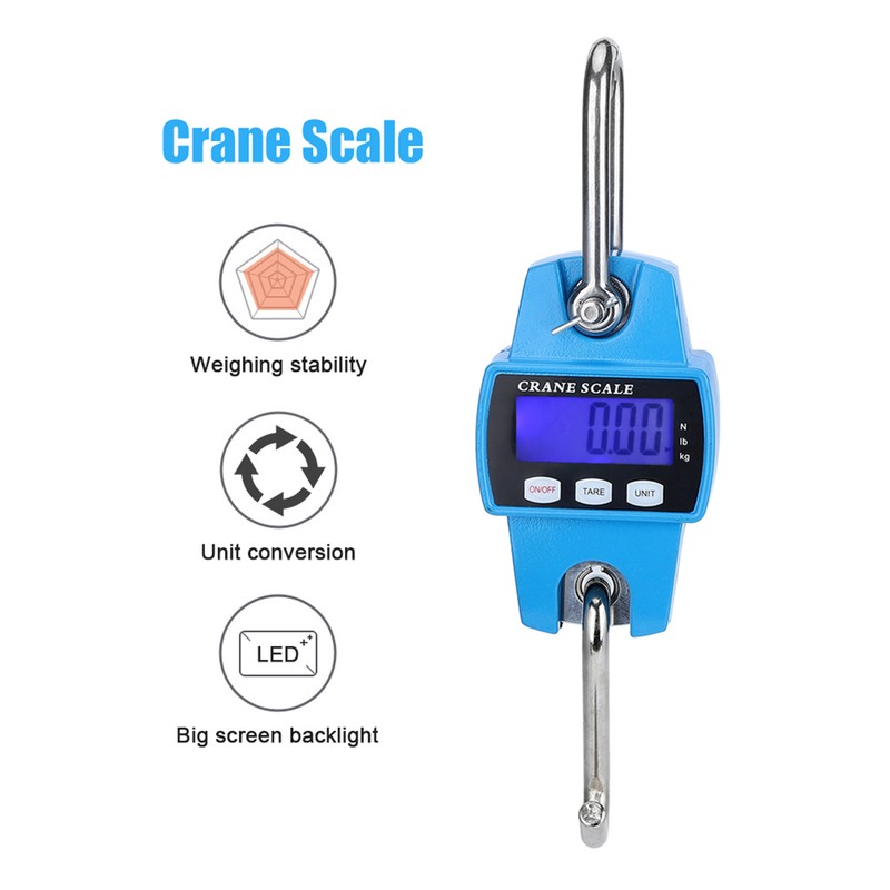 300KG Portable Mini Crane Scale Electronic Hook Hanging Weight Scale