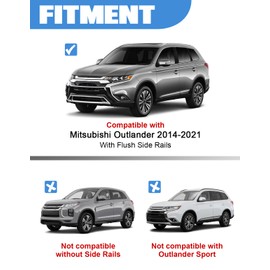 FengYu Lockable Roof Rack Cross Bars 300lb Compatible with Mitsubishi Outlander 2014-2021 (Not for Outlander Sport), Heavy Duty Aluminum Roof Rails Crossbars Cargo Bars Rooftop Black Carrier Luggage