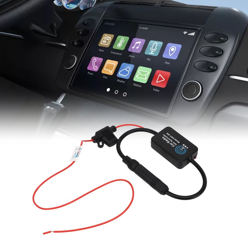 Car Stereo FM Radio Antenna Signal Booster Amplifier 25‑30dB Audio