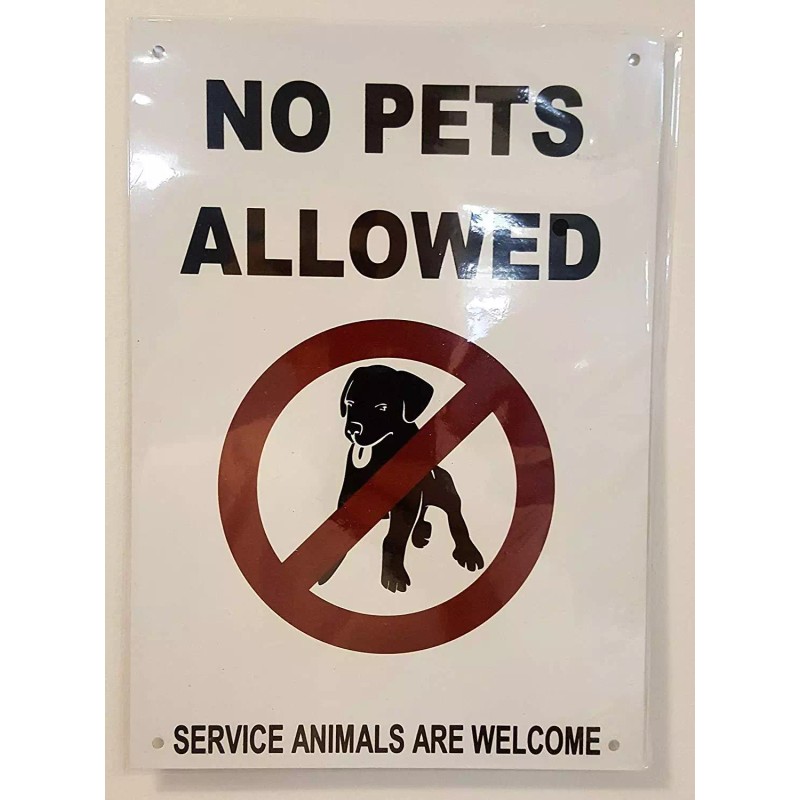 BUILDINGSIGNS.COM NO Pets Allowed Service Animals are Welcome Sign (Aluminium