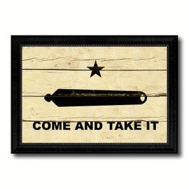 SpotColorArt Revolution Come and Take It Military Vintage Flag Canvas Print Home Decor Wall Art Gifts Signs Cards, Black Frame, 19"x27"