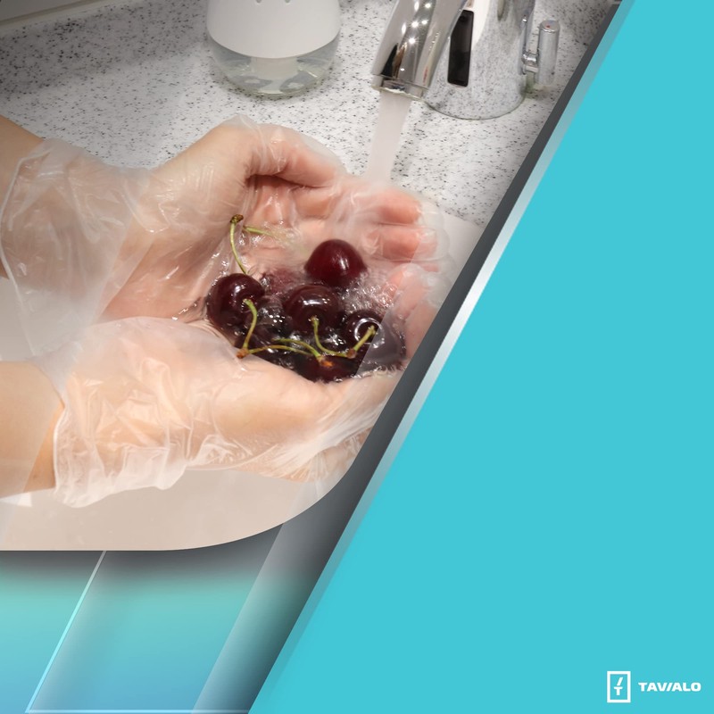 TAVIALO Disposable Vinyl Gloves, Size M/8 and L/9, Set of