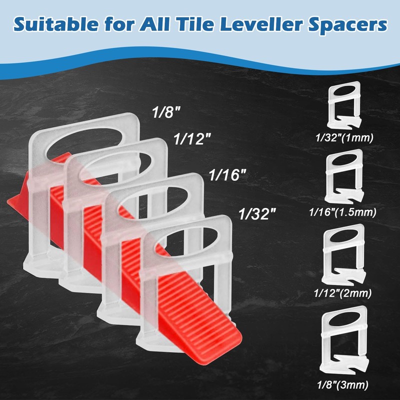 SuQurtom 200 Pcs Tile Leveling Wedges, Reusable, Tile Level Wedges