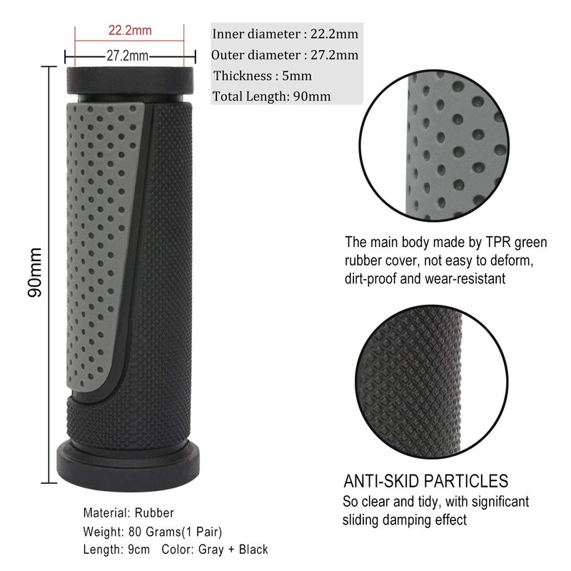 TOPCABIN Bike Grips Short Mini Bicycle Handlebar Grips Fit Many
