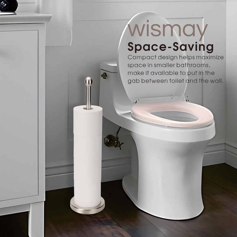 Toilet Paper Holder Stand for Max 5 Paper Rolls, Freestanding